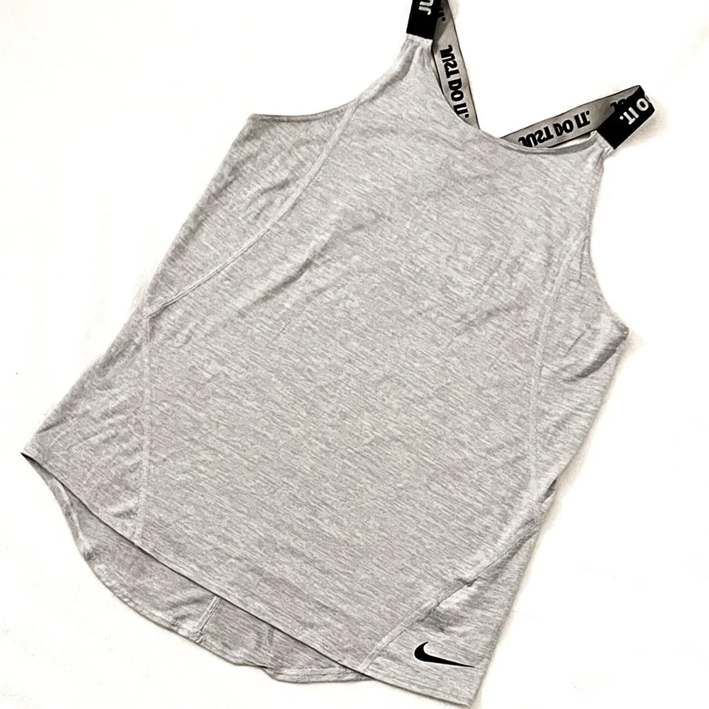 NIKE Just do it Dri-Fit Gray Tank Top with Strap Detail Size XL Girls - Picture 3 of 7